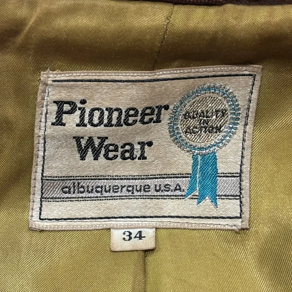Pioneer Wear Vintage 70s Western Suede Fringe Jacket Size 34 Medium - Picture 7 of 9